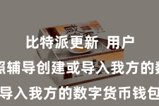 比特派更新 用户需要按照辅导创建或导入我方的数字货币钱包