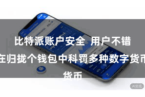 比特派账户安全  用户不错在归拢个钱包中科罚多种数字货币