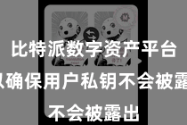 比特派数字资产平台  以确保用户私钥不会被露出