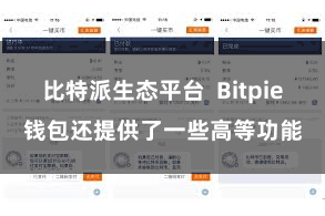 比特派生态平台  Bitpie钱包还提供了一些高等功能