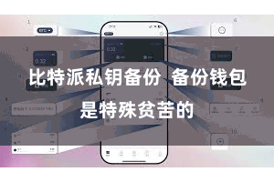 比特派私钥备份  备份钱包是特殊贫苦的
